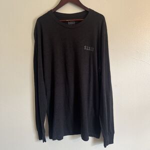 5.11 Tactical TRIBLEND LEGACY LONG SLEEVE TEE, Charcoal Gray- Men’s Medium